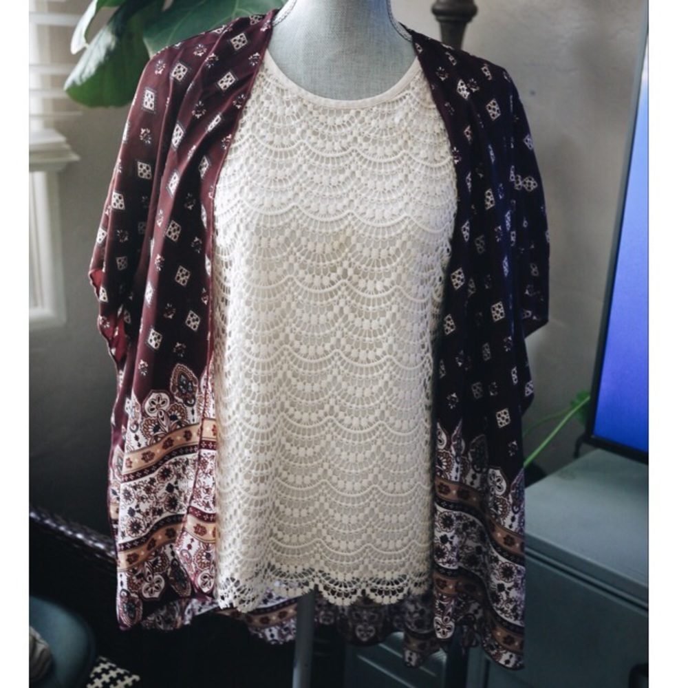 Burgundy Kimono